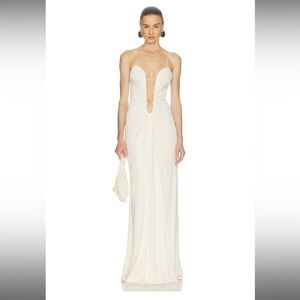 HELSA the roksanna draped dress in ivory